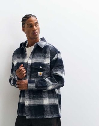 Carhartt Work in Progress Esterson sovracamicia a quadri blu navy