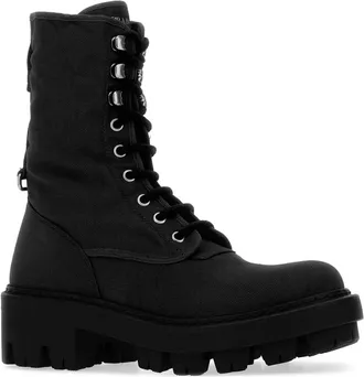 Prada Womens Stivaletti Boot Black Fabric