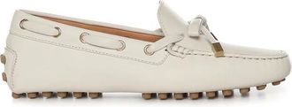 Tod's Leren Loafers - Dames - Bootschoenen - Wit - 37 1/2 EU - Leer - Schoenen