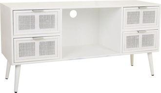 Wanderlust Deco Wanderlust Deco - Mueble Bajo De Madera Y Rejilla Blanco 120x42x60