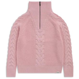 Bergans Milde Knitted Wool Half Zip Merinopullover f&uuml;r Damen | rosa
