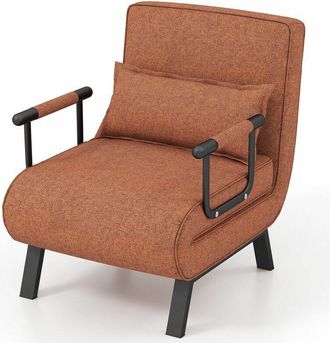 Costway Costway - Convertible Single Folding Sofa Bed Sleep Chair 6 Positions Adjustable Backrest