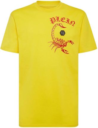 Philipp Plein T-Shirt Ronde Hals Scorpion - Heren - T-shirts - Geel - L - Katoen - Tops