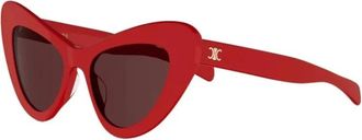 Celine Zonnebrillen - Dames - Zonnebrillen - Rood - 52 MM - Accessoires