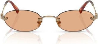 Miu Miu 51mm Oval Rimless Sunglasses in Brass /Orange at Nordstrom