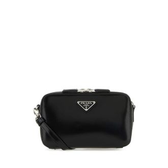 Prada Black Leather Brique Crossbody Bag