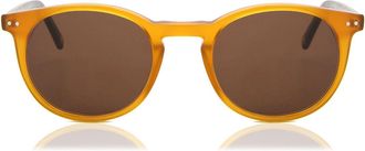 SmartBuy Collection Round Full Rim Plastic Mens Sunglasses Brown Size 47 - Free Lenses - SmartBuy Collection