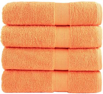 vidaXL Toallas De Mano Solund 4 Unidades Naranja 50x100 Cm 600 Gsm Vidaxl