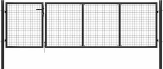 vidaXL Vidaxl - Cancello per Giardino in Acciaio 350x75 cm Antracite