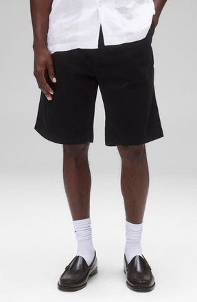 Reigning Champ Sophomore Relaxed Fit Pleated Cotton Twill Chino Shorts in Black at Nordstrom, Size 30