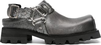 Acne Studios 45mm leather harness mules - men - Calf Leather/Rubber/Calf Leather - 44 - Black