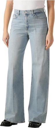 7 For All Mankind Lotta Wide Jeans - Dames - Loose Fit Jeans - Blauw - W27 - Katoen - Jeans