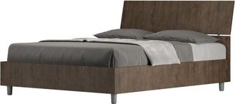ITYhome Letto alla Francese - demas - Tipologia Letto: Con Rete e Contenitore - Tipologia Testata: Testata Inclinata - Dimensione Rete: 140x190 - Colore: Noce