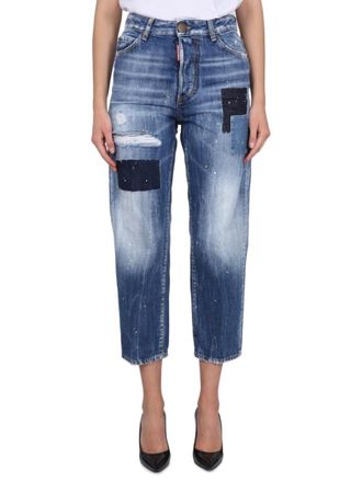 Dsquared2 Blue Straight High Rise Jeans