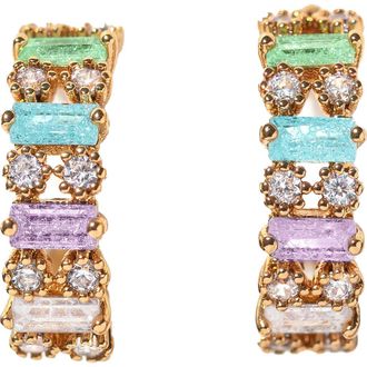 Girls Crew Aloe Huggie Hoop Earrings in Gold at Nordstrom