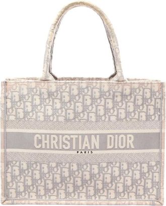 Dior Pre-owned Dior Medium Oblique Embroidered Canvas Book Tote Ladies VPNB1L1HGFXXSLF9
