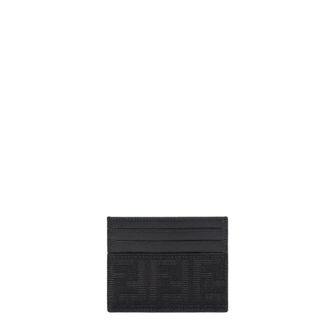 Fendi FF Jacquard kaarthouder - Heren - Accessoires - Zwart - Maat: ONE Size Katoen