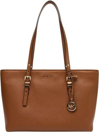Michael Kors Quinn Medium Tote Bag van generfd leer - Dames - Shoppers - Bruin - ONE Size - Leer - Tassen
