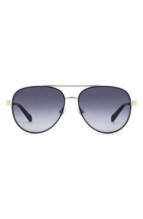 Fossil 58mm Gradient Pilot Sunglasses in Light Gold/Dark Grey at Nordstrom