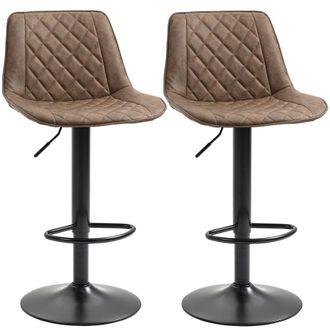 HOMCOM Taburetes de bar 46.5x51x106 cm marr&oacute;n