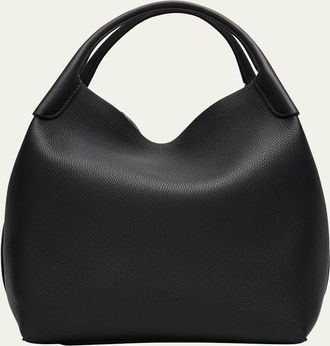 Loro Piana Large Bale Fine-Grain Leather Bag