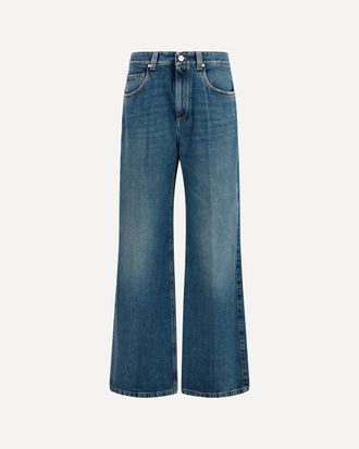 Brunello Cucinelli Pantaloni Contemporary Loose in denim Authentic con monile Woman 40