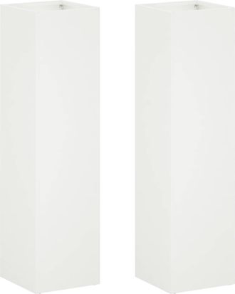 vidaXL Macetero De Jard&iacute;n 2 Uds. Blanco 20 X 20 X 75 Cm Vidaxl