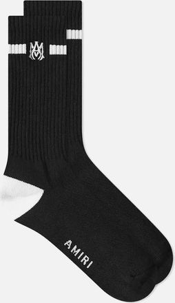 Amiri Mens Amiri MA Embroidery Socks in Black - Size: 11/11.5/12