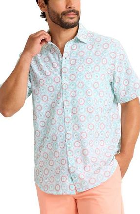Tommy Bahama Bahama Coast Retro Palms IslandZone Short Sleeve Button-Up Shirt in Green Spiza at Nordstrom, Size Xxx-Large