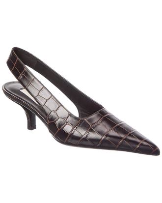 Toteme Croc-Embossed Leather Slingback Pump