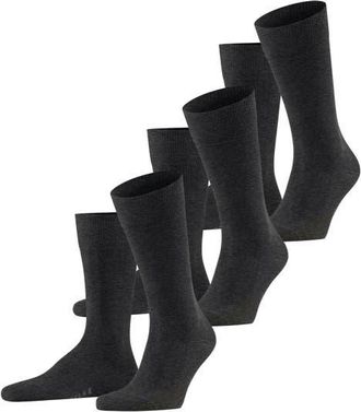 Falke Family 3-Pack Sustainable Cotton Socks in Anthracite Melange at Nordstrom, Size Small