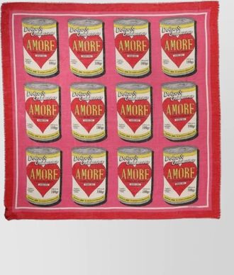 Dolce & Gabbana cashmere silk logo print square scarf