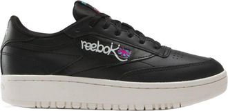 Reebok Womens Club C Double Sneaker, Core Black/Chalk/Laser Pink, 9.5