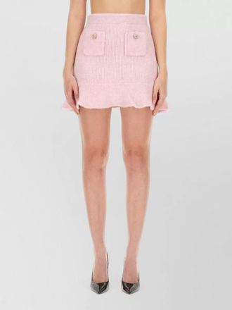 Self Portrait high waisted knit mini skirt buttons