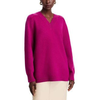 Theory Karenia Neue V Sweater In Pink