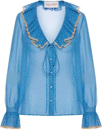 Valentino Garavani Silk blouse in polka dots