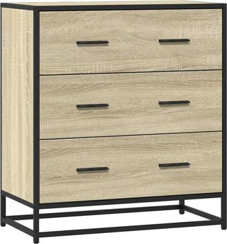 vidaXL Sideboard Sonoma Oak 68x35x76 cm Engineered Wood and Metal Vidaxl