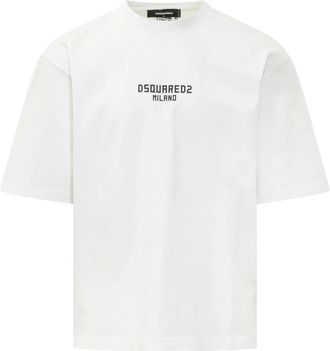 Dsquared2 Loose Fit Crew Neck T-Shirt - Heren - T-shirts - Wit - M - Tops