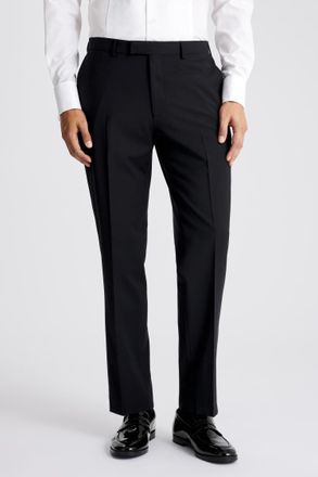 Moss Regular Fit Performance Black Dress Trousers