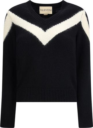 Valentino Black Fleece Wool Womens Sweatshirt