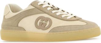 Gucci Mens Two-Tone Mesh And Suede Sneakers White