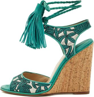 PAUL ANDREW Sandali a fiori con nappine - Verde