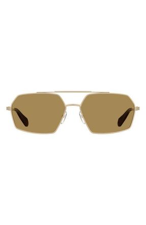 Moschino 60mm Square Sunglasses in Matte Gold/Brown at Nordstrom