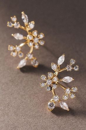 Nadri Babys Breath Floral Stud Earrings