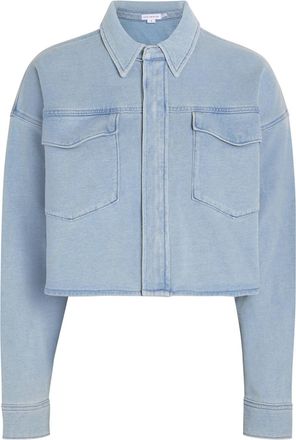 Good American Jeanius Cropped Denim Jacket - Light Blue - S (UK8-10 / S)