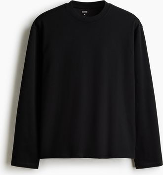 H&M Cooling Langarmshirt in Relaxed Fit - Schwarz