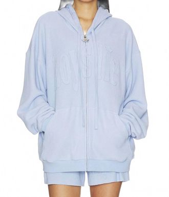 Boys Lie Thermal Harley Zip-Up Hoody In Soft Lilac