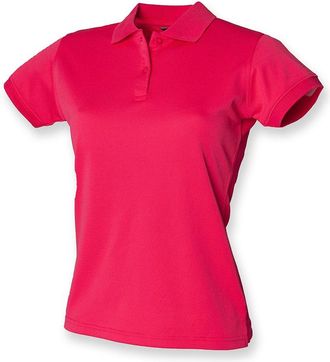Henbury Ladies Coolplus Polo Shirt : Color - Bright Pink : Size - XL