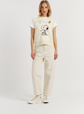 Chinti and Parker Wool-Cashmere Snoopy Tank in Cream at Nordstrom, Size X-Small