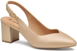 Johnston & Murphy Vicki Slingback Pump in Sand Pearlized Glove Leather at Nordstrom, Size 7.5
